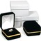Black Velvet Ring Jewelry Gift Boxes with Brass Rim Showcase Display Kit 144 Pcs